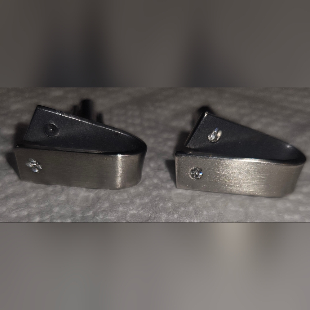 Unique Silver Men's Cufflinks with Daux Diamond Accent